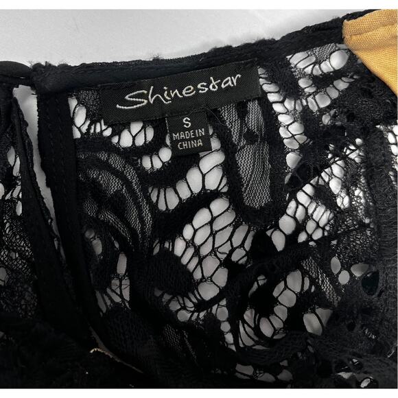 Shinestar Women's Lace V-Neck Top Size Small Pre-Owned in good condition - Picture 3 of 12